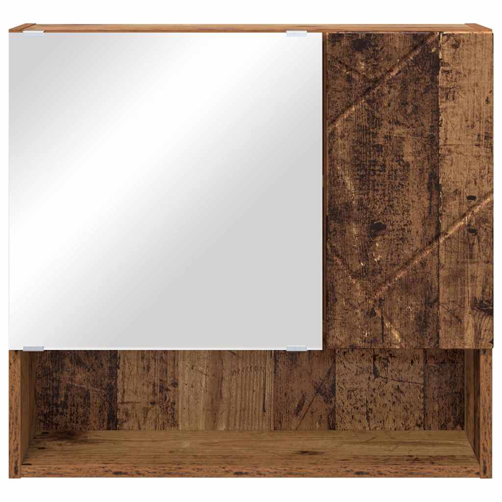 Mirror Cabinet with Door Rustic Wood Look 59 x 17 x 55 cm Engineered Wood