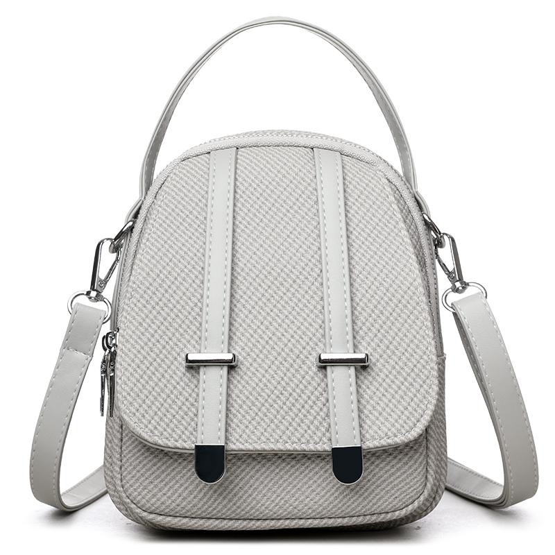 Women's PU Shoulder Bag Multi-compartment Double-use Handbag Soft Leather Crossbody Bag