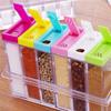 Transparent Spice Jar Set Kitchen Storage Container Creative Salt Shaker Food Grade Plastic