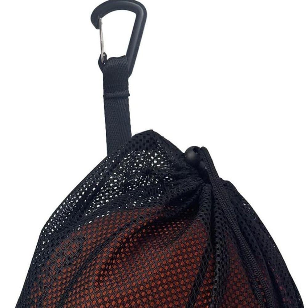 Drawstring Ball Mesh Bag Clip on Single Ball Bag Basketball Storage Bag for Backpack