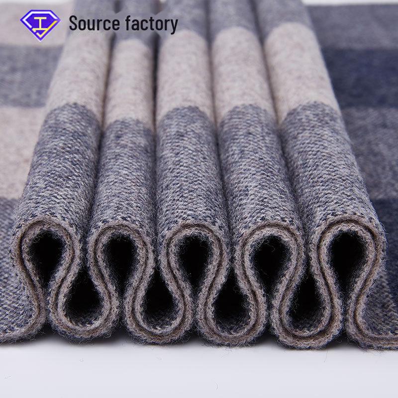 100% Pure Wool Men's Knitted Scarf - New Autumn/Winter Korean Style, All-Match Thick Warm Neck Scarf, Gift Box Included