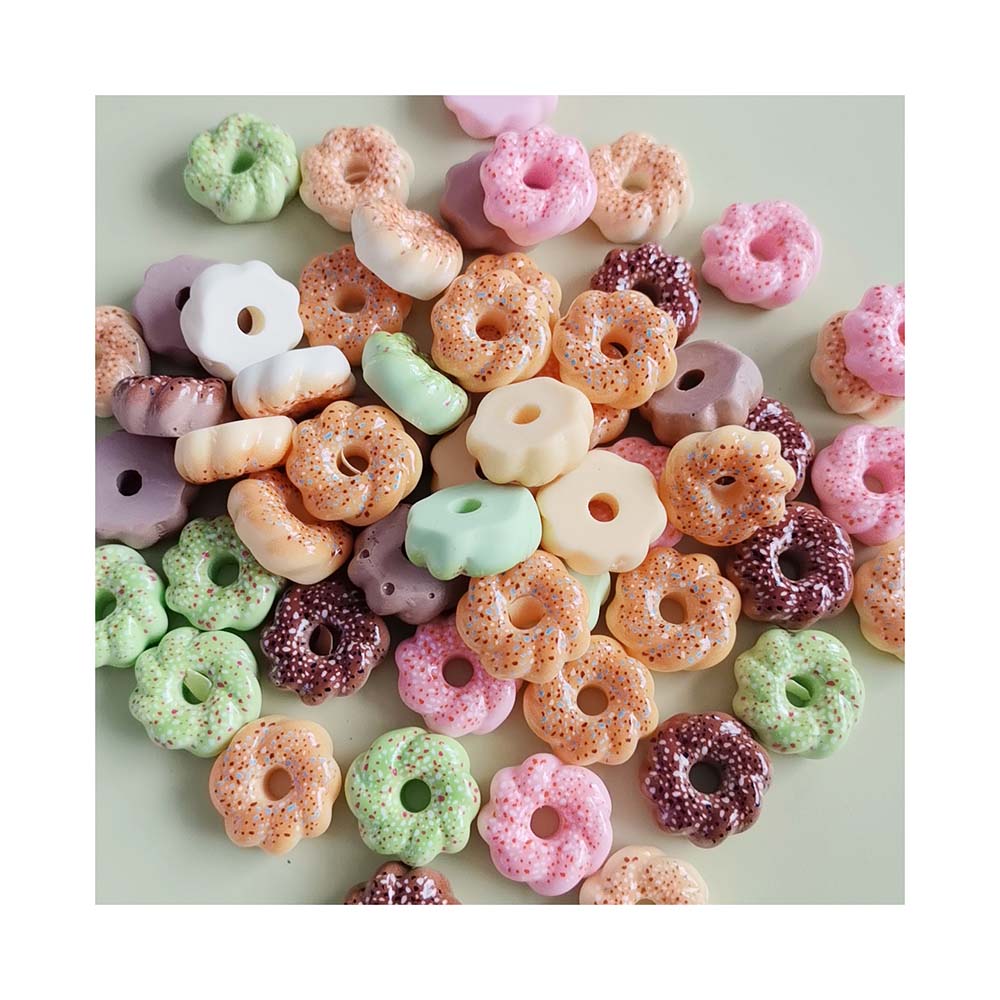 Cute 21mm Doughnuts Series Mini Food Charms Flat Back Resin Scrapbooking DIY Jewelry Craft Decoration Slime Accessories
