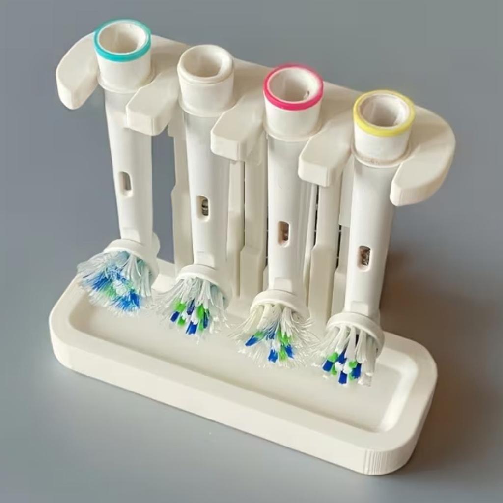 Brush Head Holder Organizer 3D Printed Tooth Brush Head Organizer with Drain Tray for Home Bathroom Shower Sink Accessories