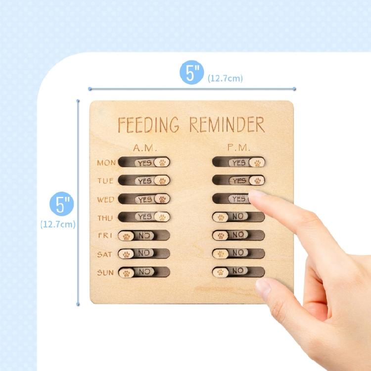 Dog Feeding Chart Wooden Board For Busy Owners with Feeding Switches User Friendly Sliding Indicators Pet Care Solution