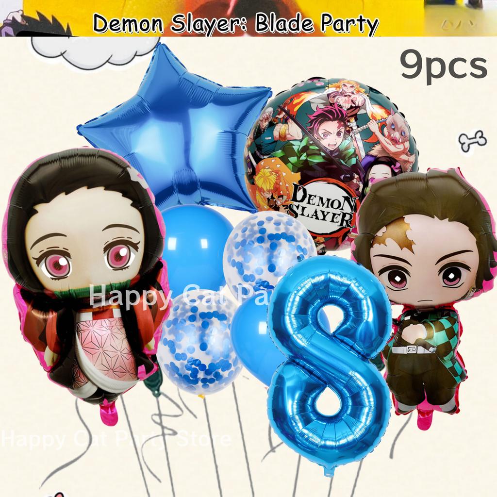 Démonický lovec Narodeninová oslava Dekorácie Kimetsu No Yaiba Stolový riad Obrus Tanier Hrnček Balónik Sprcha pre bábätko Detské darčeky Potreby na párty