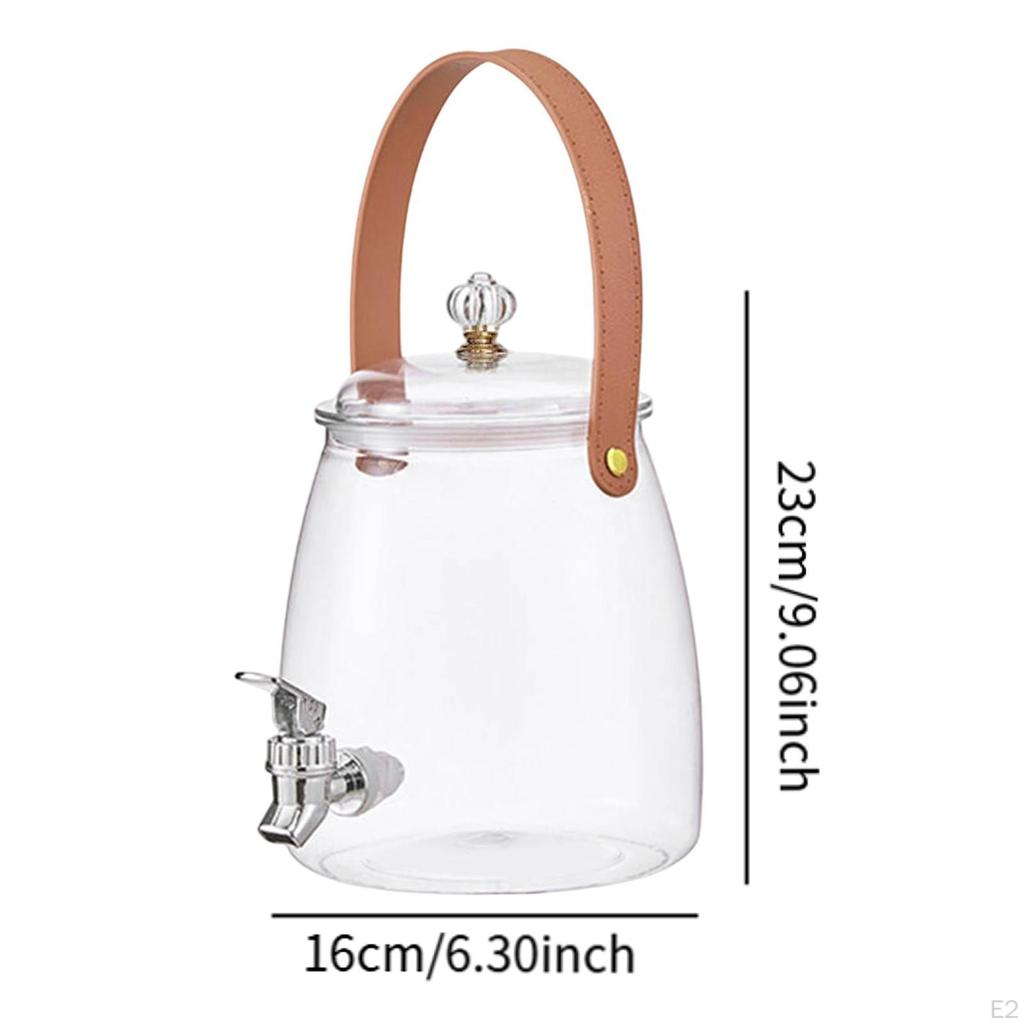 Getränkespender Kaltwasserkessel mit Wasserhahn, tragbarer Griff Limonadensaft Wasserkrug