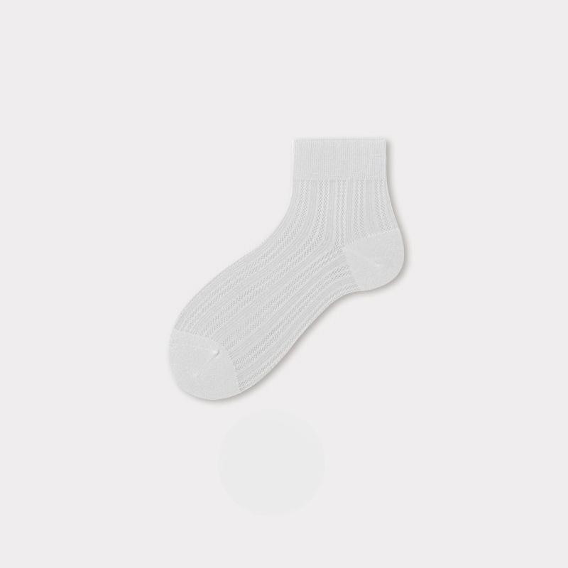 

Female Summer Thin Mesh Loose Mouth Boneless Breathable Sweat Absorbing Antibacterial Month Socks 1 pair белый