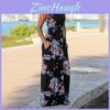 Summer Women's Elegant Casual Sleeveless Floral Printed Beach Dress Long Sundress