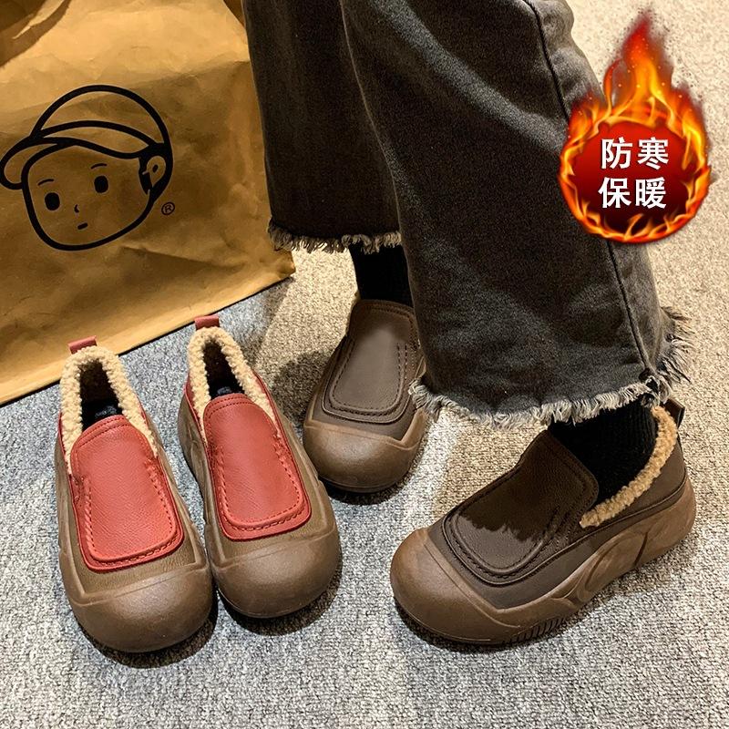 Winter Doudou shoes integrated fur shoes 2025 autumn and winter velvet soft-soled foot cover women's shoes low-top cotton shoes