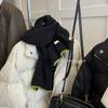 New Scarf Solid Color White Knitted Scarf Autumn and Winter Women's Korean Version Versatile Warm Simple Versatile Scarf