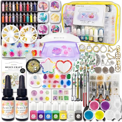 

Стартовий набір Keratta для УФ-смоли з рідиною, що струшується, та об ємними наліпками для створення виробів у стилі смоли, ідеально підходить для новачків, на Різдво або День народження