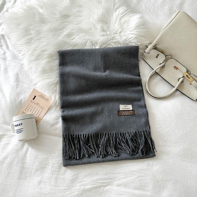 Solid color scarf women's winter new imitation cashmere scarf multi-color warm scarf long shawl