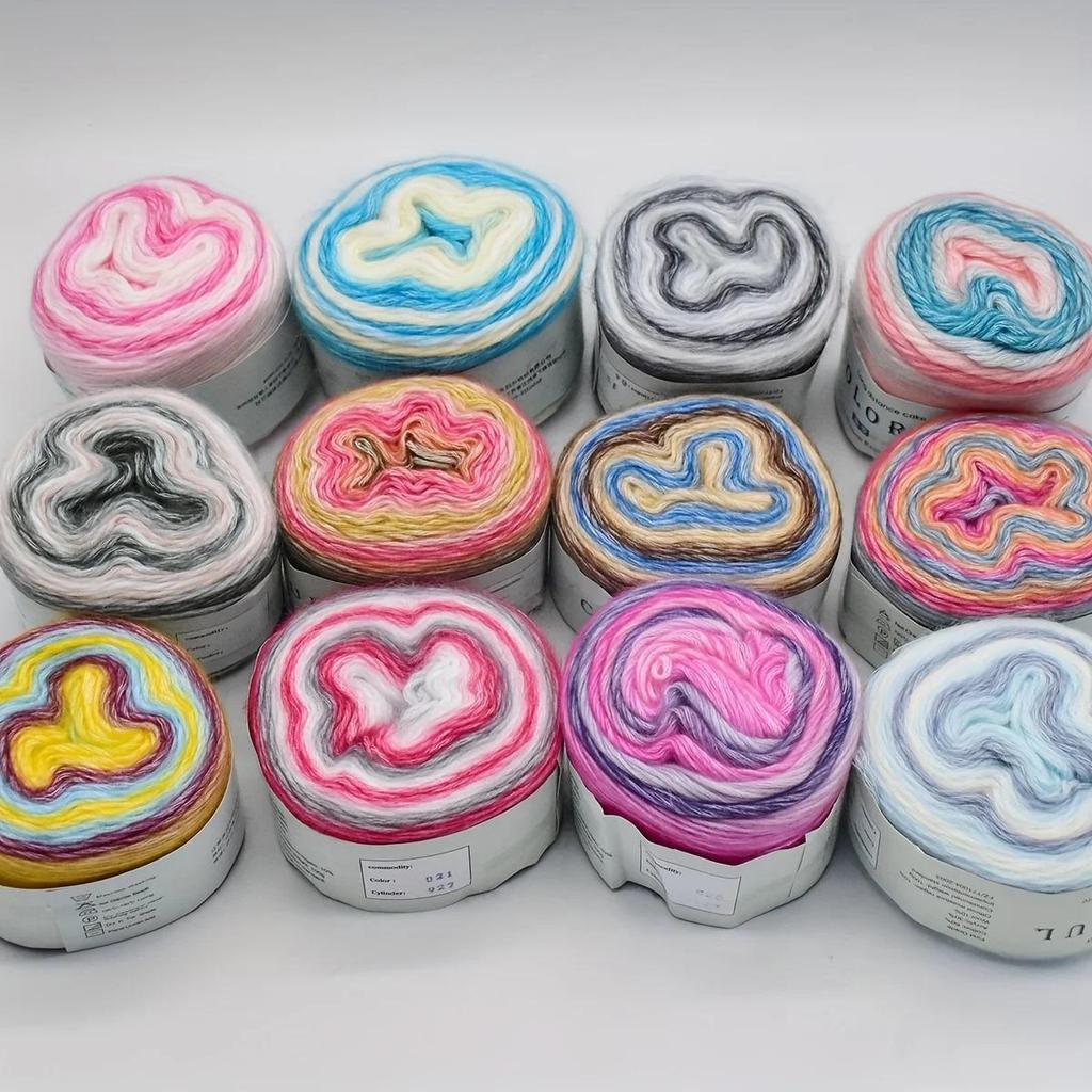 3pcs Ombre Yarn Bundle Chunky Cotton for Knitting & Crochet Thick Gradient Blanket Yarn Kit Total 300g DIY Assortment