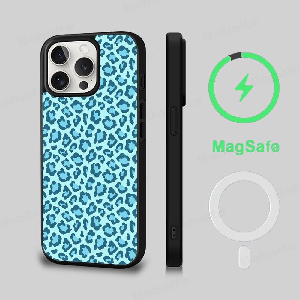Leopard Cheetah Print Phone Case Magnetic Case For IPhone 16 14 13 12 11 15 Pro Max Plus For Magsafe Wireless Charge Cover