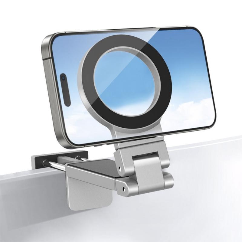 Portable Phone Mount Stand for Airplanes Train Desktop Use Magnetic Holder Adjustable Stand Foldable Hands Less Viewing