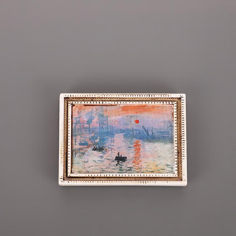 Magnet de frigider din rășină 3D: Pictură Faimoasă Autocolant Personaj Retro