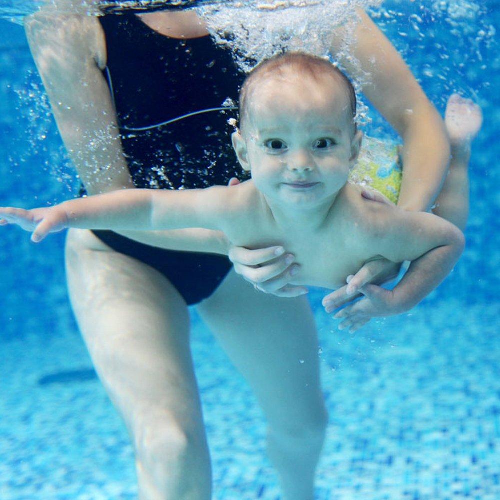 Teamoy Swim for Babies Years Waterproof Outer Polyester Mesh Inner Diaper Suitable for Swimming and Hot Spring Trips Flowers Pants, 2-Piece Set, 0-3