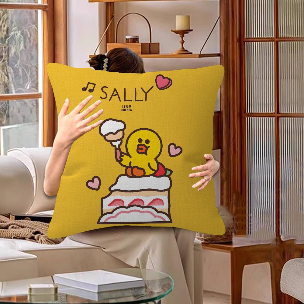 Cute Cartoon Art Duck Pillow Gift Home Office Decoration Bedroom Sofa Car Cushion Cover case 45x45