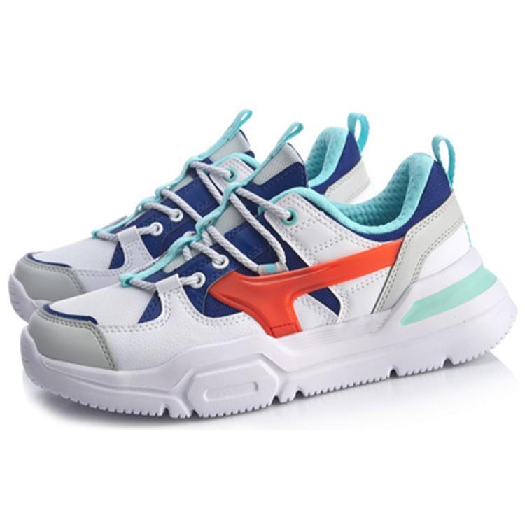 New LINING Mark Casual Shoes Women's Low Top White Blue Red AGCQ054-1