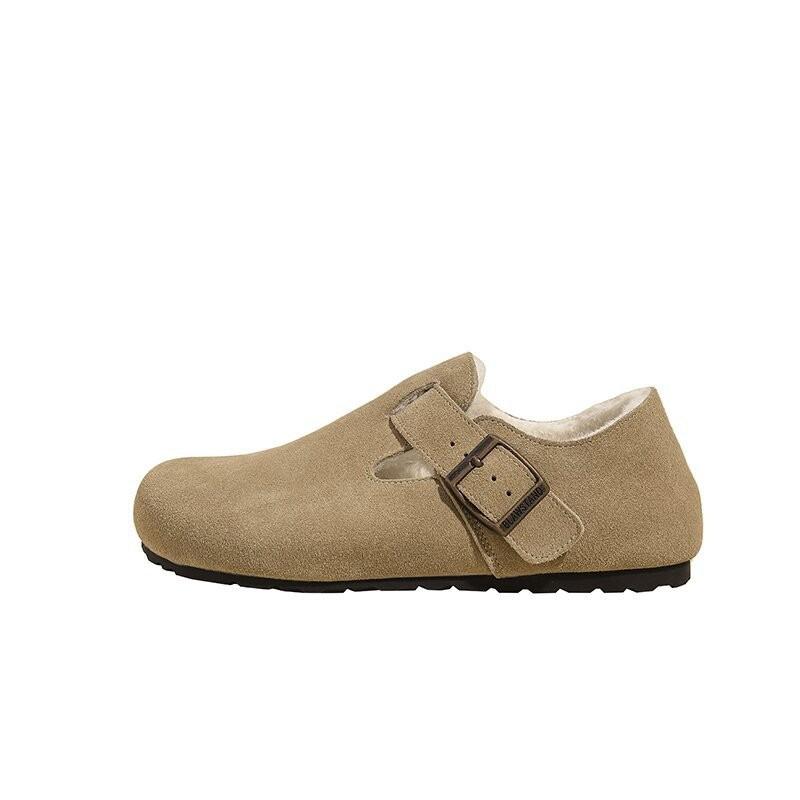 [Vor Ort] Sanxi gleiche Ganzleder Innen-Höhenerhöhung Birkenstocks Damen Weichsohle Retro Ein-Riemen Vollabdeckung Birkenstocks