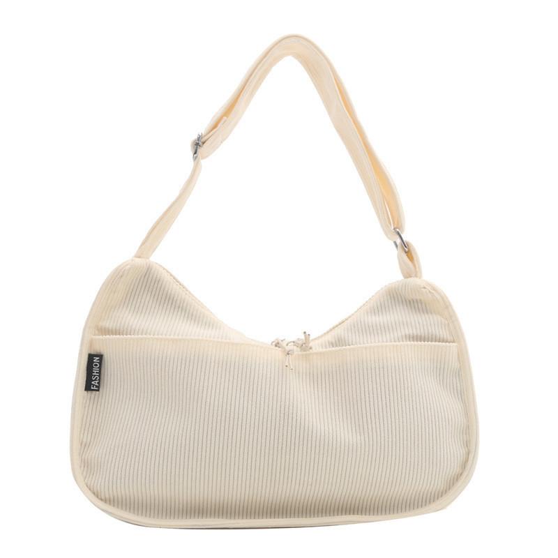 

Корейский стиль Большая вместимость Сумка через плечо 2024 Весна Новая мода Простая студенческая сумка Уличный тренд Бархатный материал бежевый