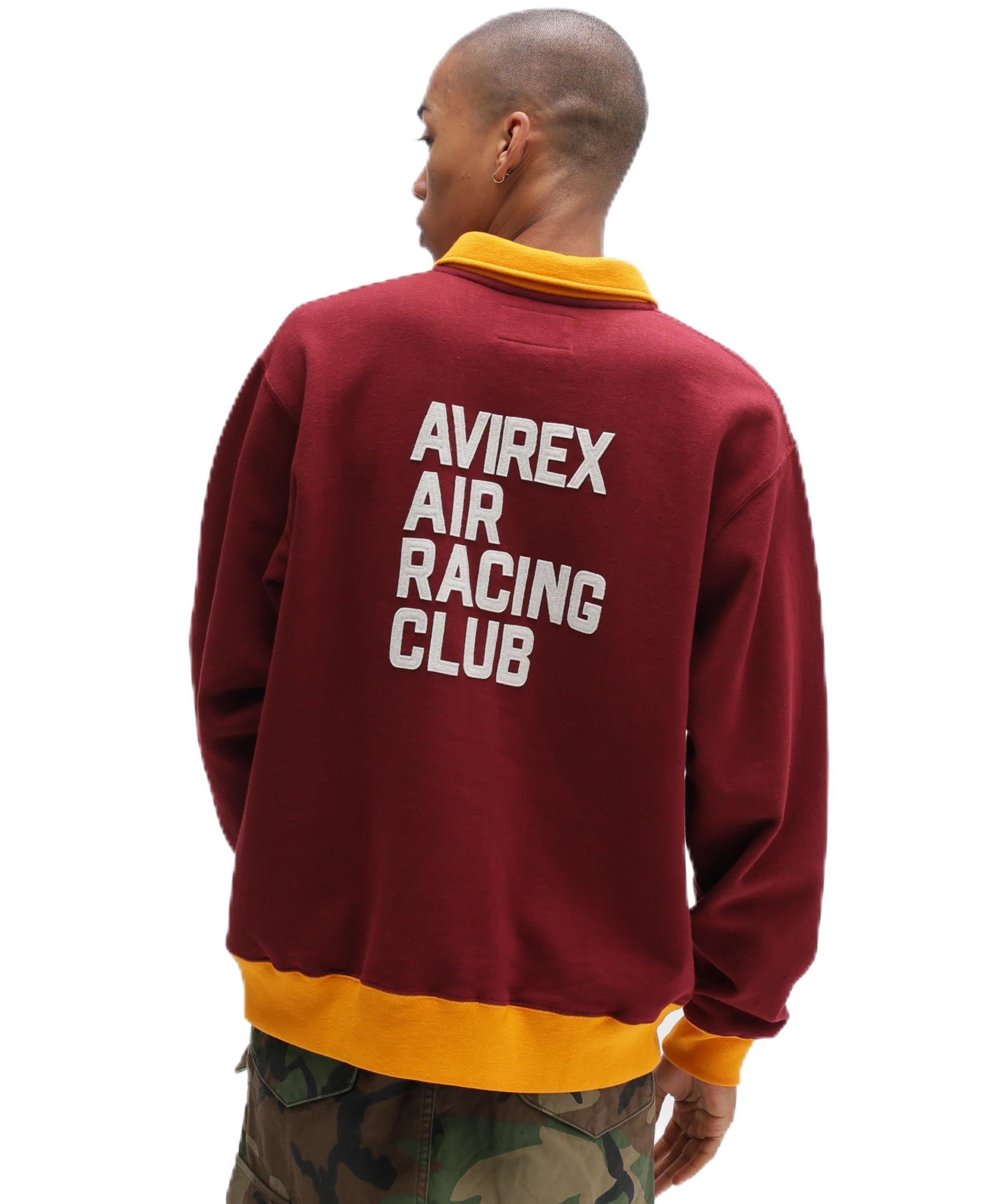 AVIREX A.A.R.C HALF ZIP SWEAT men s 2XL 415 burgundy 783-6132004