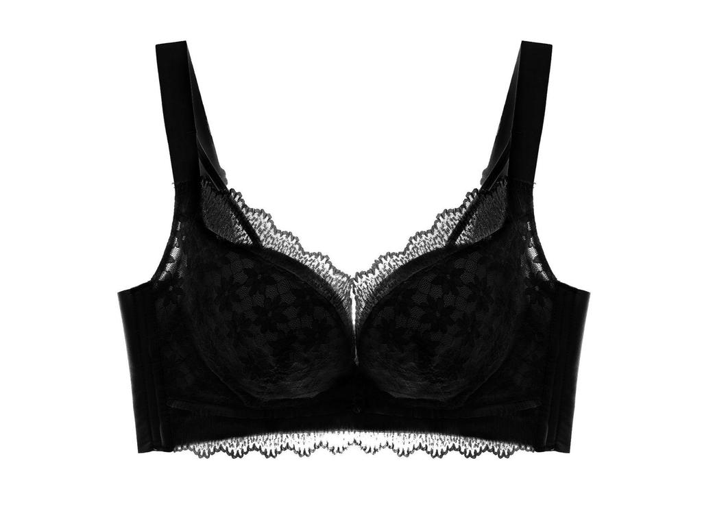 Women's Lace Minimizing Bra Set: Wireless, Thin with Sandwich Cups for Large Bust, Anti-Sagging, Gathers Side Breasts.
