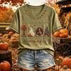 Damski casualowy T-shirt z dekoltem V i krótkim rękawem jesienna moda top