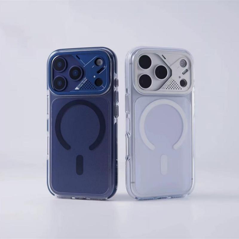 Luxury For Magsafe Magnetic Wireless Charging Case For iPhone 17 Pro Max Technology Style Metal Lens Protection Shockproof Cover