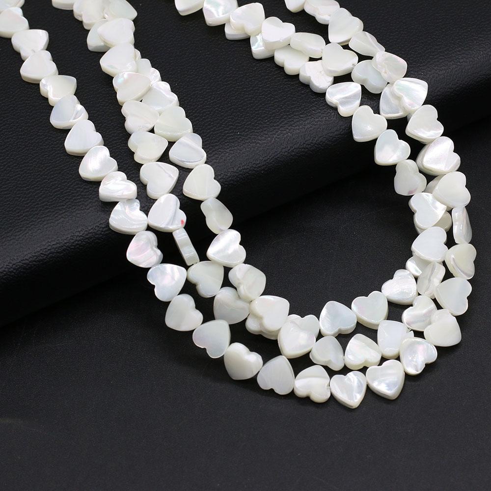 1Strand Natural Freshwater Shell Beads White Heart-Shaped Isolation Beads For Jewelry Making DIY Necklace Earrings Bracelet Beads Accessories