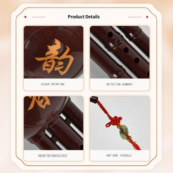Interesting Imitation Bamboo Anti-break Mini Cucurbit Flute Antique Style Pretend Play Toy for Entertainment