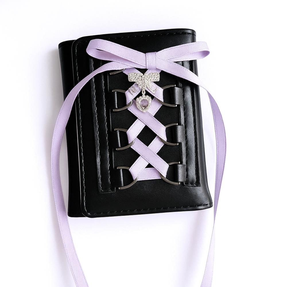 Silk Ribbon Balletcore Three Fold Wallet Korean Style Crossover Strappy Card Bag Girls