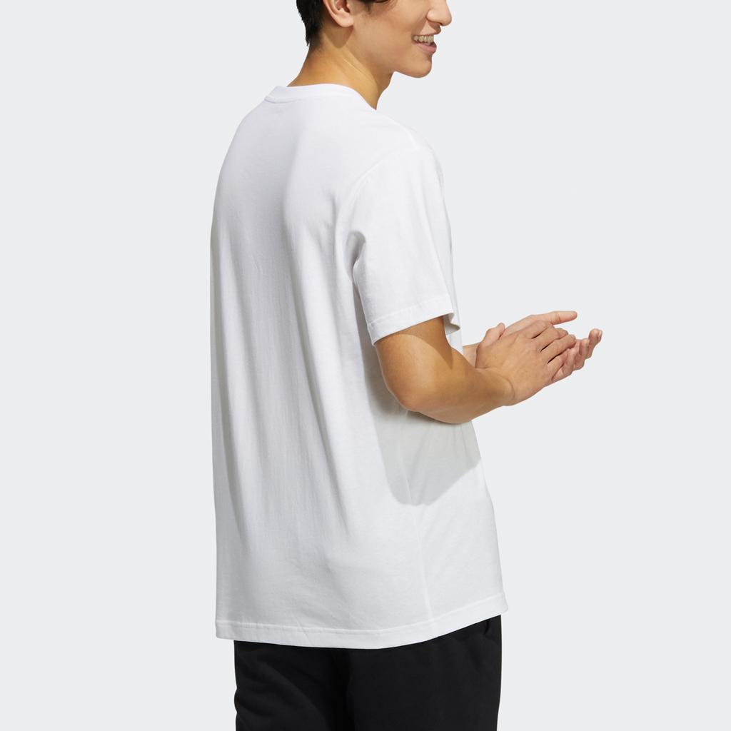 Adidas Neo Straight Fit Cartoon Pattern Printed Sports American Vintage T-Shirt Men Tops White HC3837