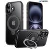 KEYSION 360° Rotating Magnetic Ring Stand Case for MagSafe for iPhone 17 17 Air Matte Transparent Shockproof Phone Back Cover