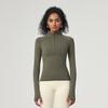 Slim-fit Yoga Clothes Women's Autumn and Winter Turtleneck Semi-zipper Long-sleeved Thin Outer Wear Top Stand-up Collar Fitness Sportswear