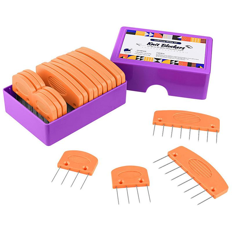 Knit Blockers Set 20Pcs Stainless Steel Knitting Blocking Combs And Pin With 2 Different Sizes For Diy Knit Crocheting Supplies