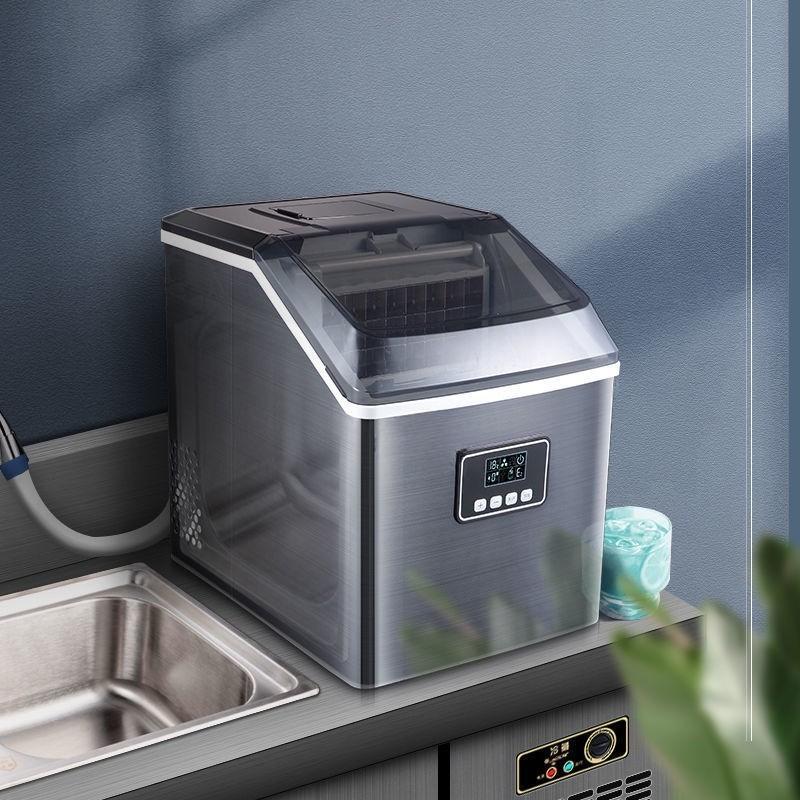 New Small Commercial Ice Maker Automatic Water Inlet Mini Automatic Household Ice Cube Making Machine 252x360x371mm