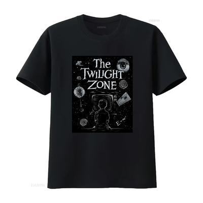 The Twilight Zone Sci Fi TV Show T Shirt for Men Retro Space Alien Design Vintage Washed Streetwear Stylish Casual Versatile
