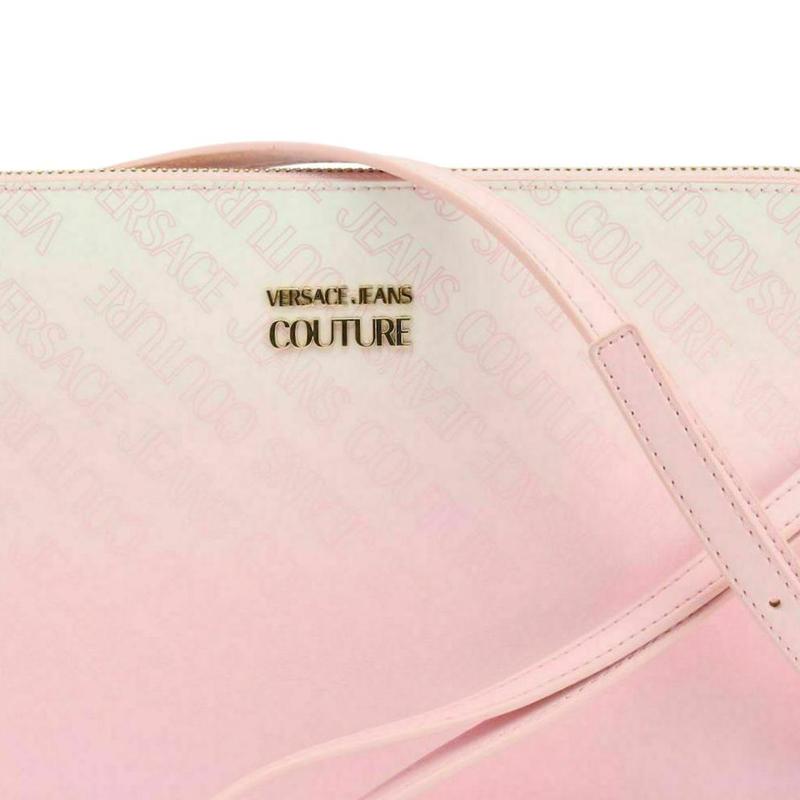 New VERSACE JEANS COUTURE Leather Wrist Bag, Clutch, Envelope Bag, Crossbody Bag Trumpets Women's Pink E1VWAB6X-71899-426