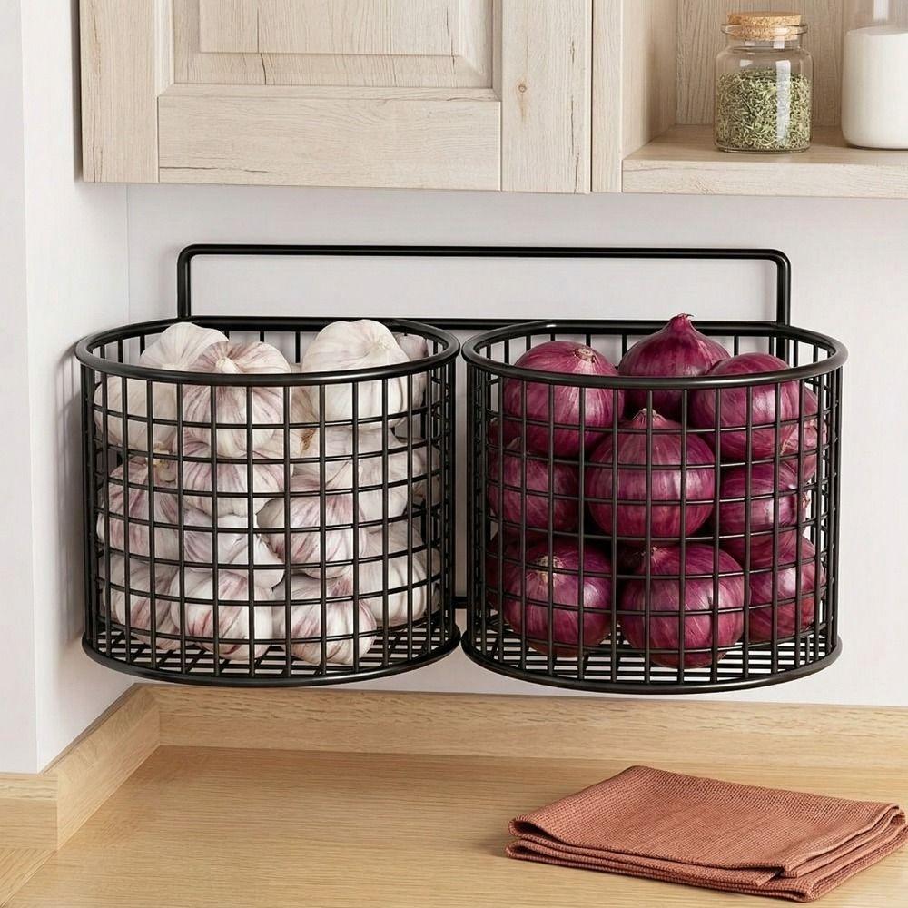 Cesto Portatutto da Parete a 1/2/3 Scomparti Secchiello Grande Capacità per Pettini Scaffale da Cucina Bagno