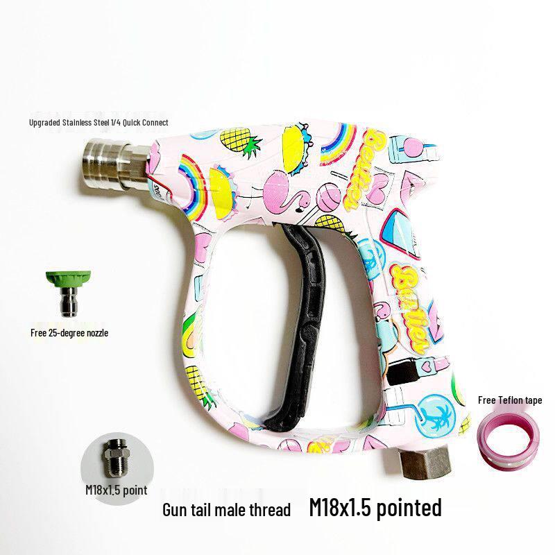 High-Pressure Car Wash Spray Gun, Home Use, Quick Connect, Green Field Yili, Graffiti Style.