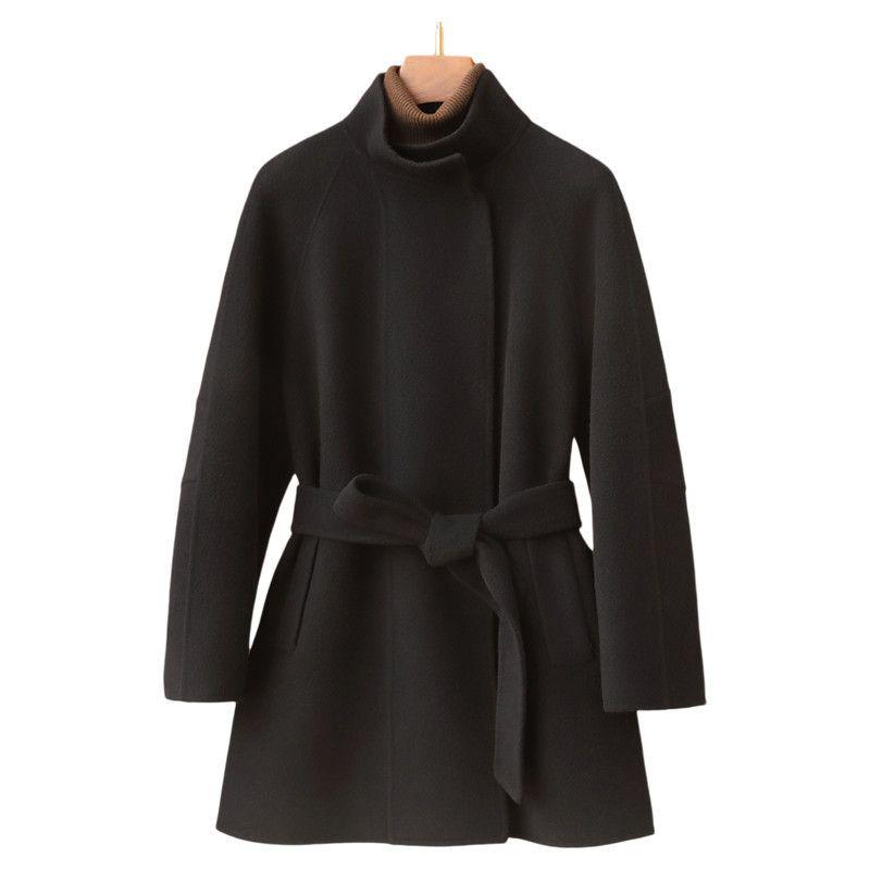 2026 Spring Women's 30% Cashmere Wool Coat - Casual Stand Collar Double-faced Jacket