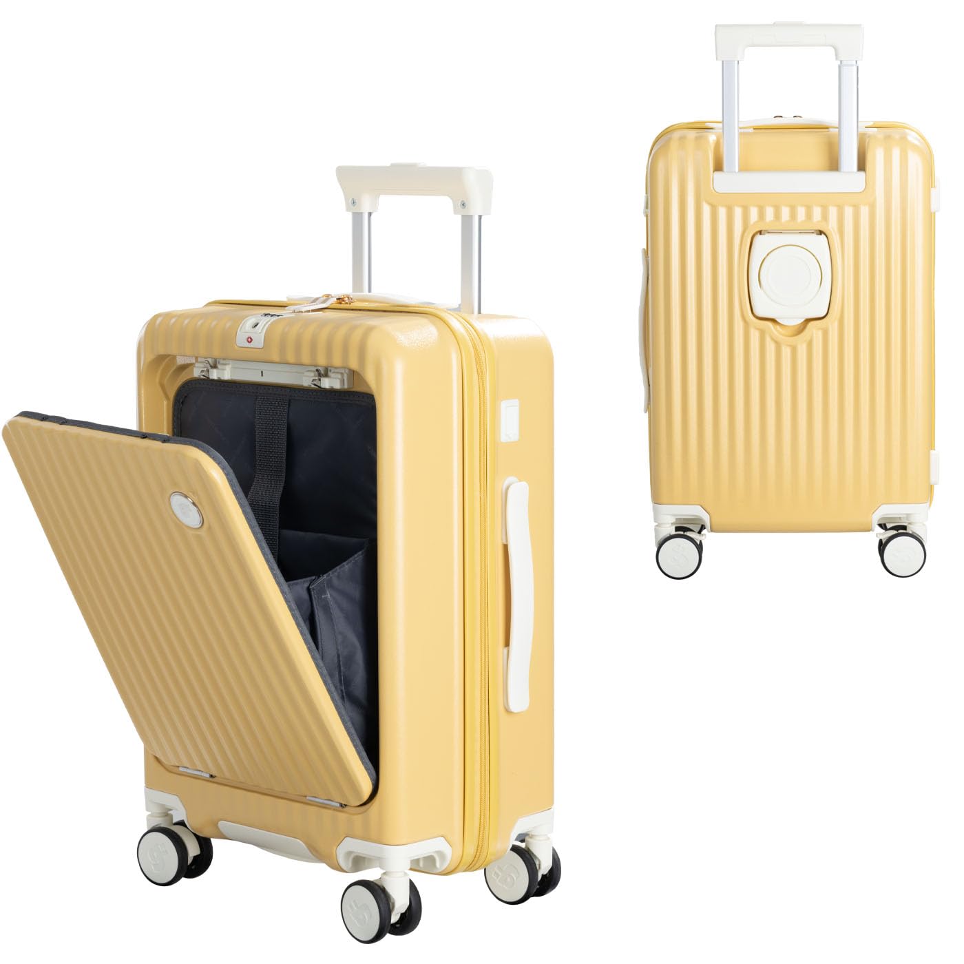 

GURAMU Чемодан с USB, Подстаканником, Скрытой Зарядкой, Тихий Двойной для Школьных и Деловых Поездок, Маленький Ручной Порт, Держатель, Крючок, Функция, Операция,