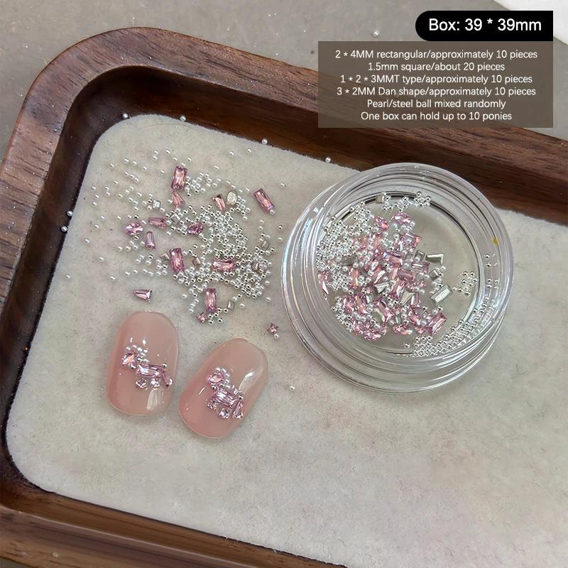 1 Box Year Of The Horse Zircon Nail Art Rhinestone Material Kit Mini Flat-Bottomed Jewelry For Nail Art Crafts