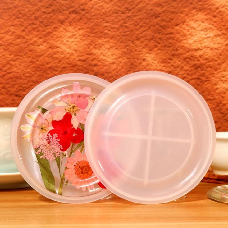 DIY Coaster Plate Molds Round Small Tea-Cup Mat Silicone Molds Epoxy Resin Molds