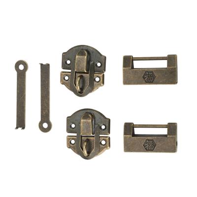 Retro Buckle Lock Zinc Alloy Decorative Padlock with Screw Key for Jewelry Box Wooden Box Home Decor