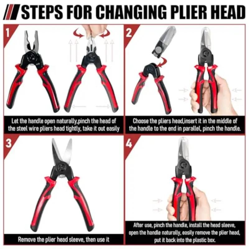 Professional Electrician Pliers Wire Crimper Stripper with Cable Cutter Multifunctional Tool