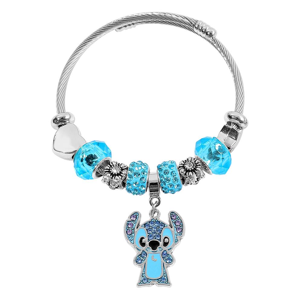 Disney Stitch Cartoon Rhinestone Bracelet Set Cute Fashion Accessories for Women And Girls Ideal Gift for Fans Birthday