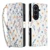 Applicable to Samsung Z Fold7Lanyard phone case with floral and checkered pattern leather cover Fold6/5/4Flip cover case