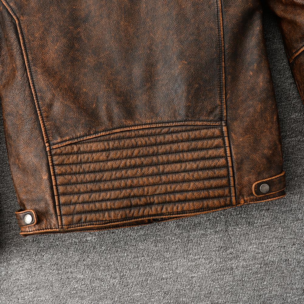 Motorcycle Jackets Slim Fit Genuine Cow Leather Jacket Men Cowhide Coat Riding Biker Jackets For Men Clothing Autumn